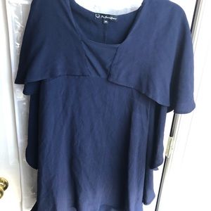 Blue Dress with attached cape